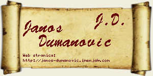 Janoš Dumanović vizit kartica